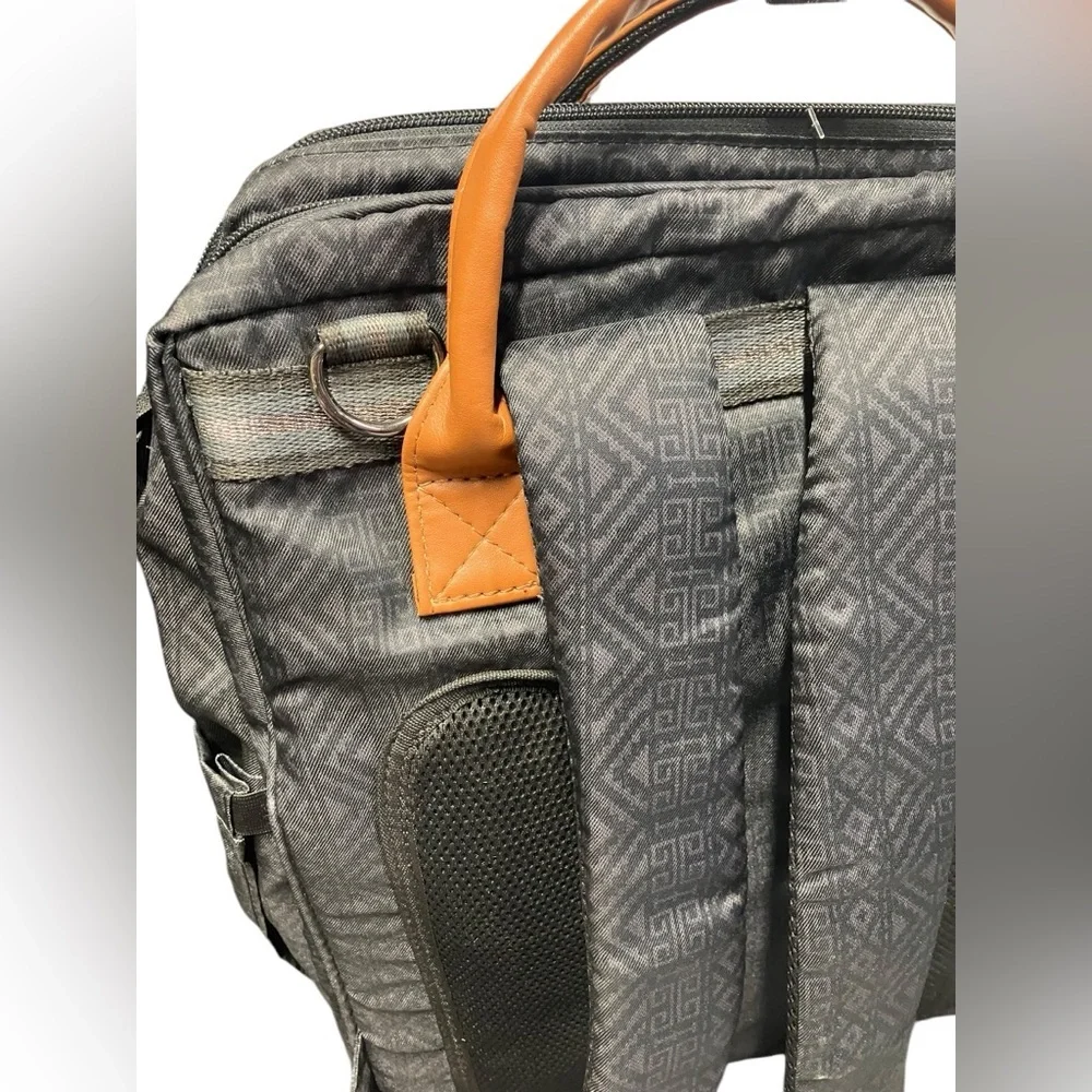 Monbebe Bolt Diaper Bag Backpack with Bassinet Changing Station Urban Boho Black